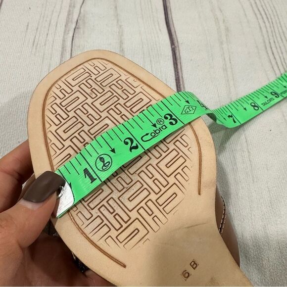 Cole Haan Country Carmel Brown Leather Peep Toe Slide 2 1/2" Block Heel Sz 6B - Picture 8 of 12